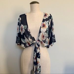 Charlotte Russe Lightweight Short Sleeve Cardigan